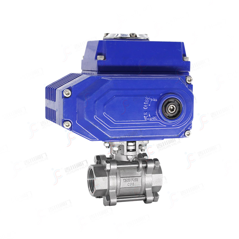 電動三片式絲扣球閥